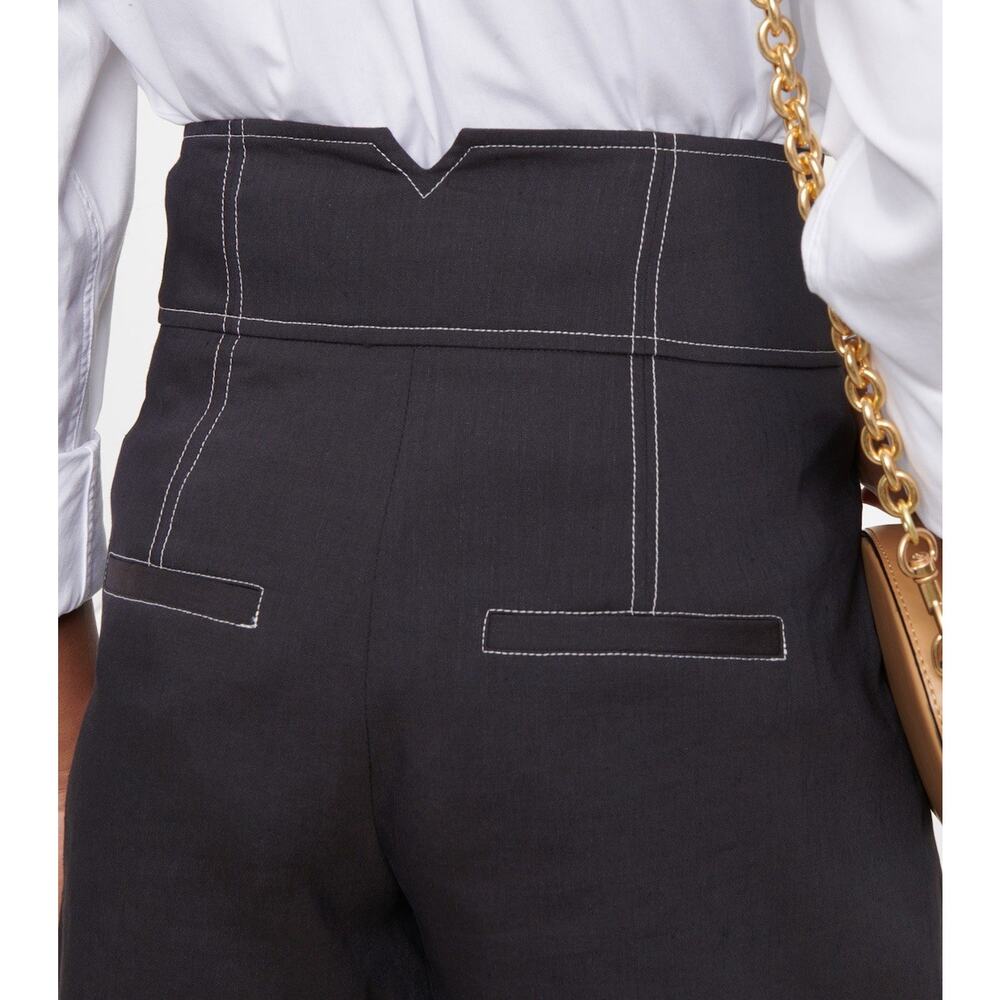 Veronica Beard Sz 2 Shorts Alicia Linen Blend High Rise Pleated Dark Navy $348 - Picture 2 of 16